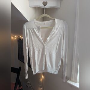 Classic Cream Button-Up Sweater Cardigan